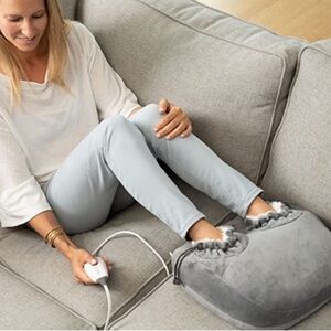 Plush Heated Foot Warmer - Gray